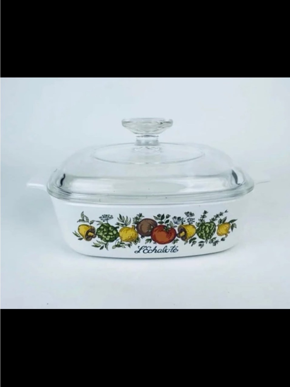 Corningware White Ceramic Covered Casserole 1 quart Spice Of Life